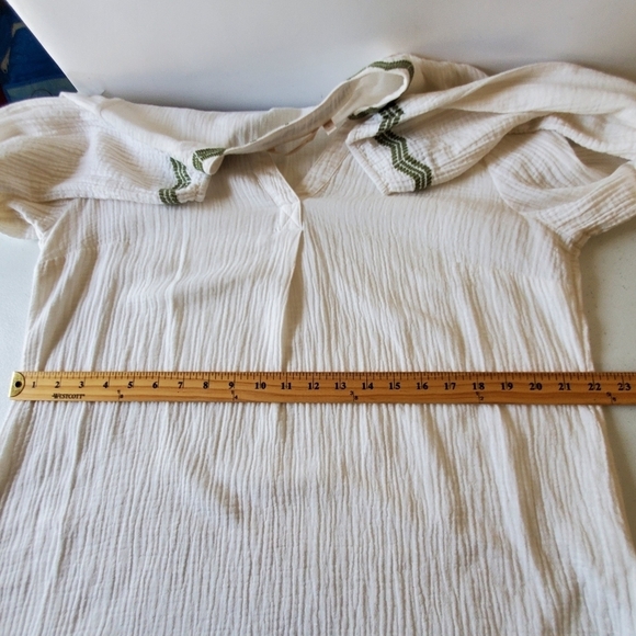 Soft Surroundings Gauzy Embroidered Tunic Size L White Pullover Top Boho Spring - Picture 8 of 12